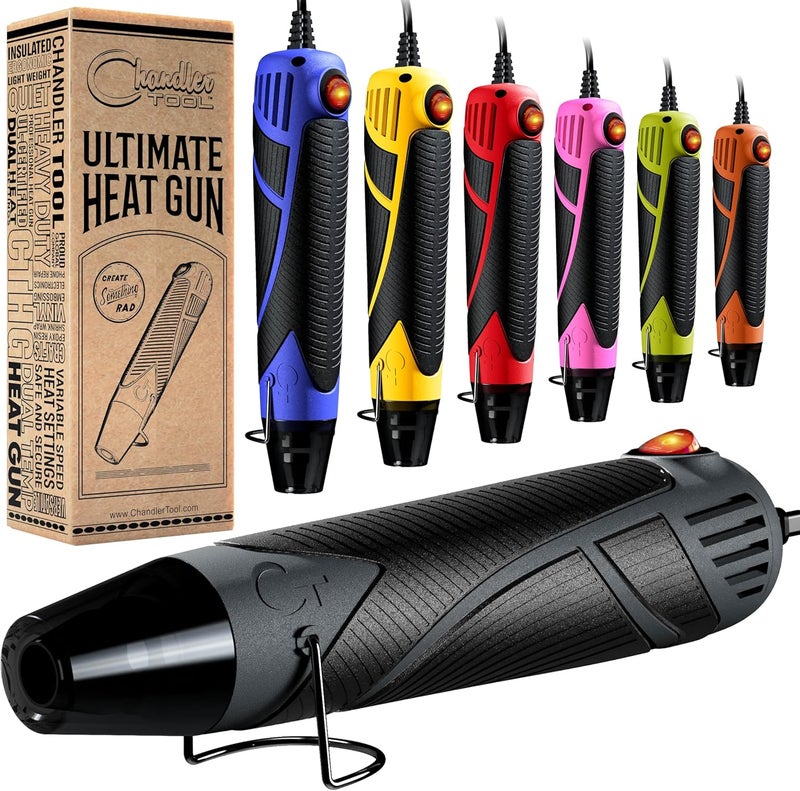 Chandler Tool Heat Gun for Crafting, Mini Dual Temp Hot Air Gun Tool for Epoxy Resin, Shrink Wrapping, Vinyl Wrap, Embossing, Electronics, Candle Making, Sublimation, Phone Repair & DIY (Grey/Black) - Image 1